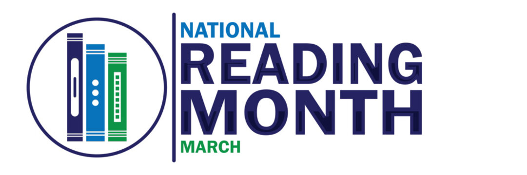 National Reading Month. March. Vector illustration. Design element for banner, poster or card.