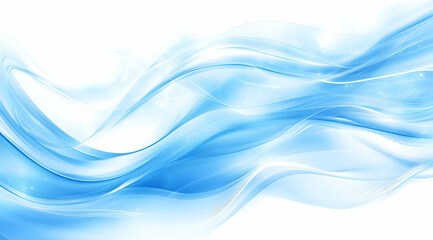 Poster - Blue background with smooth curves and wavy lines, vector illustration