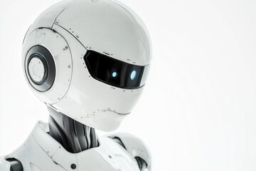 Poster - A robotic face with a white background