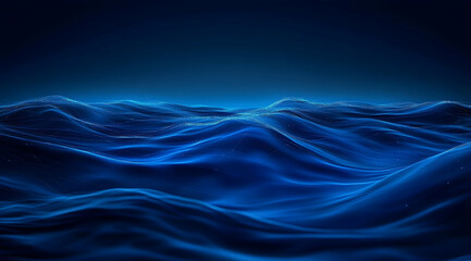 Poster - Abstract blue background with digital waves and dots