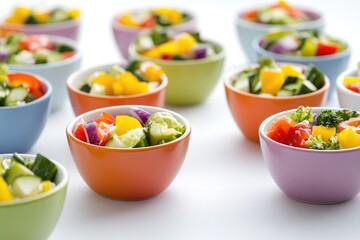 Sticker - Colorful vegetable bowls for healthy snacks or meal prep