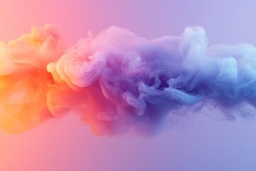 Poster - Colorful wisps of smoke create an abstract art piece in soft hues at twilight