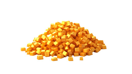 Leinwandbilder - Vibrant Cubed Heap in Striking Golden Orange Color