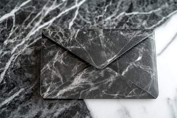 Wall Mural - A simple envelope sits atop a sleek marble table, awaiting its contents