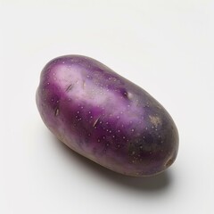 Poster - Vibrant purple potato sitting on a clean white background, showcasing its unique color and texture