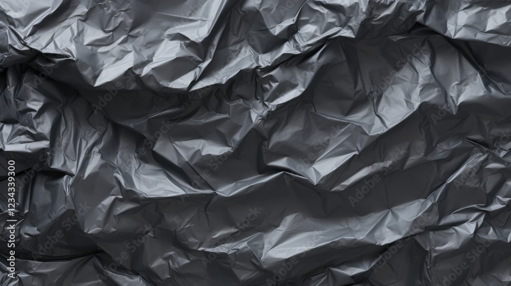 Dark Crumpled Plastic Texture Seamless Background for Creative Design and Digital Artwork Projects with Unique Features and Varied Depths