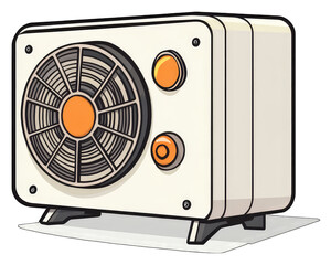 Wall Mural - Retro Style Electric Fan Heater Device