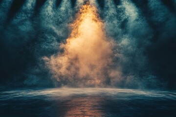 Leinwandbilder - Dynamic smoke and light effects create an atmospheric backdrop for performance or art installation