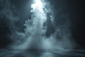 Leinwandbilder - Mysterious vapor formation fills the dark space, creating an ethereal atmosphere during the night