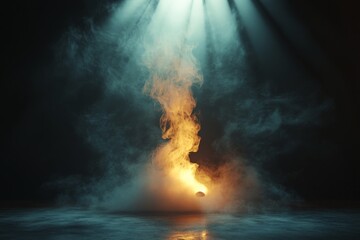 Leinwandbilder - Dynamic light and smoke showcase with vibrant colors in a dark atmosphere
