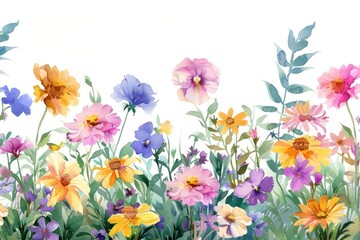 Poster - Vibrant watercolor floral illustration