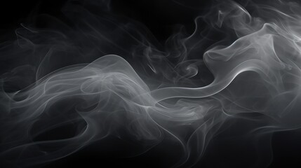 Poster - Ethereal Smoke Textures Flowing Against a Dark Background for Artistic and Abstract Visuals