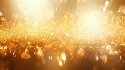 Poster - Stunning Abstract Golden Bokeh Light Effect with Crystal-Like Highlights for Elegant and Sophisticated Background Use
