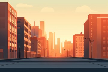 Canvas Print - street and tall buildings architecture cityscape landscape.