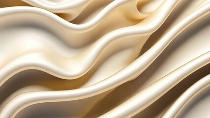 Poster - Flowing satin fabric undulates gracefully in an abstract animation, creating a calming visual experience. Soft colors blend seamlessly, enhancing the soothing atmosphere throughout the piece