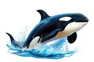 Wall Mural - Whale animal mammal white background.