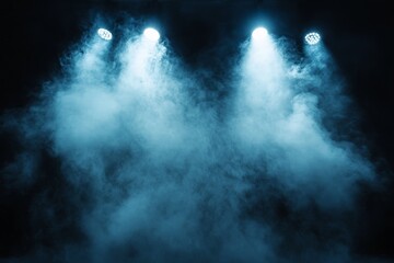 Leinwandbilder - Dramatic lighting with fog effects creates an immersive atmosphere for performance art in a dark venue
