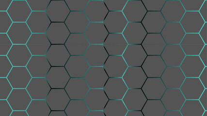 Poster - Abstract honeycomb pattern hexagonal background. Blue hexagon honeycomb outline art for design element. Blue hexagon pattern honeycomb background. Abstract technology honeycomb concept design.
