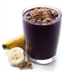 Wall Mural - Deep purple acai juice with granola