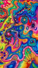 Poster - This captivating abstract animation immerses viewers in a world of dynamic colors and fluid shapes that dance and flow, generating an engaging visual experience full of energy