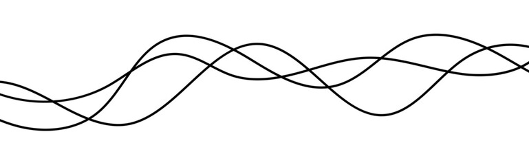 Poster - Abstract random line pencil art abstract vector background. Curve wave seamless pattern. Line art striped graphic element.	

