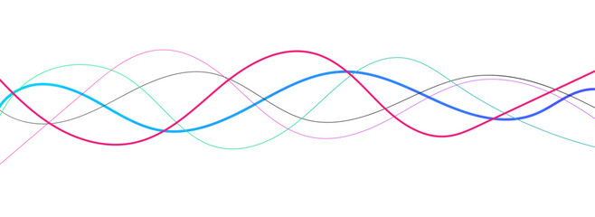 Poster - Abstract random colorful line pencil art abstract vector background. Curve wave seamless pattern. Line art striped graphic element.	
