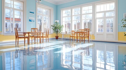 Poster - Calm wide dining interior