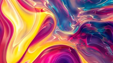 Poster - This captivating abstract animation features swirling colors and fluid shapes that blend seamlessly, creating a mesmerizing visual experience