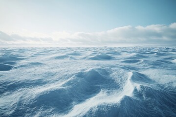 Aufkleber - Waves gently rolling under a clear sky at sunrise near the coast during early morning hours