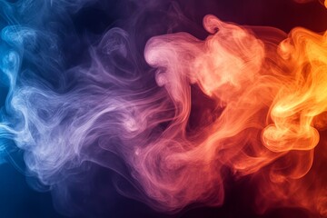 Poster - Colorful smoke swirls create a captivating abstract design in vibrant tones
