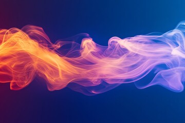 Aufkleber - Colorful wisps of smoke dance gracefully against a dark blue background creating an abstract art piece