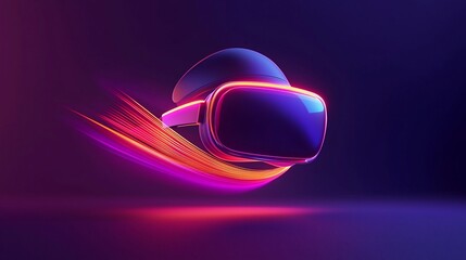 Poster - Neon Virtual Reality Headset Futuristic Design