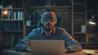 © Viv - Confused Blindfolded Man Concept. Office Worker