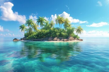 Wall Mural - Island landscape outdoors nature ocean.