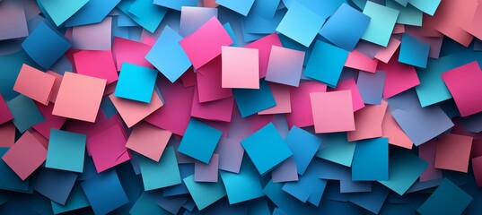 Poster - Bright, Colorful Background Marketing And Advertising Inspiration with Scattered Notes