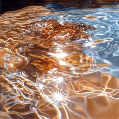 Fototapete - Sunlight Dancing on Abstract Water Reflections Outdoor Environment Artistic Photography Natural Beauty Close-Up View