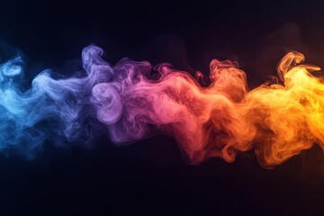 Leinwandbilder - Colorful smoke swirling gracefully in a dark environment creates a captivating visual effect