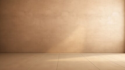 Poster - 3D Render of an Empty Dark Beige Wall Background with Soft Lighting and Minimalist Aesthetic Perfect for Design Projects or Presentations