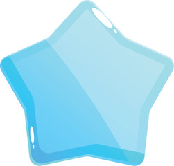Poster - Shiny light blue star with glossy surface represents achievement, quality rating, or positive feedback