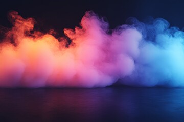 Aufkleber - Colorful smoke swirls create an artistic backdrop for creative projects and performances at night