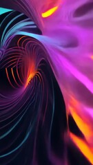 Poster - This captivating abstract animation showcases vivid colors and smooth curves, creating a mesmerizing journey through a digital landscape filled with movement and rhythm