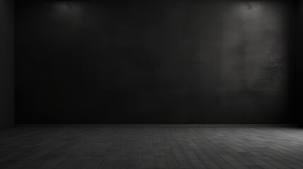 Poster - 3D Render of an Empty Dark Wall Background with Soft Lighting and Subtle Texture for Modern Design Projects and Creative Use