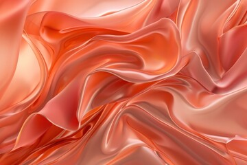 Wall Mural - 3d illustration in surreal abstract style of gradient coral backgrounds silk textured.