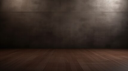 Poster - 3D Render of an Empty Dark Brown Wall Background with Smooth Texture and Subtle Shadows for Creative Projects and Graphic Designs