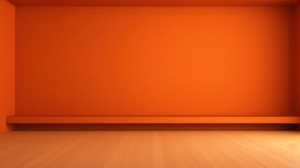 Poster - 3D Render of an Empty Dark Orange Wall Background with a Minimalist Design Ideal for Contemporary Interior Spaces and Creative Projects