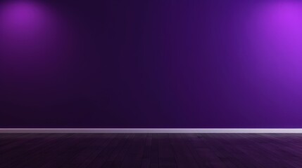 Poster - Tranquil 3D Render of an Empty Dark Purple Wall Background with Soft Lighting for Minimalistic and Artistic Design Projects