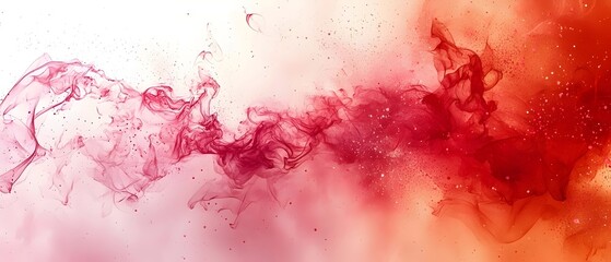 Poster - An abstract swirl of red and pink smoke flows gracefully across a soft background, creating a sense of movement and elegance with hints of sparkle scattered throughout.