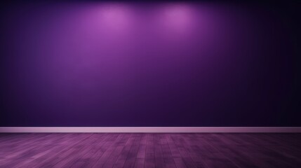 Poster - 3D Render of an Empty Dark Purple Wall Background with Subtle Lighting Effects for Modern Design Concepts and Creative Projects