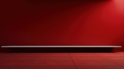 Poster - Empty Dark Red Wall Background with Flat Surface Ideal for 3D Rendering and Display Purposes in Creative Projects