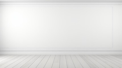 Poster - 3D Render of an Empty White Wall Background Featuring a Minimalist Design with Simple Lines and Soft Lighting for Creative Projects